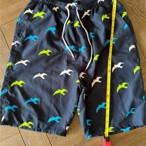 Like new swim trunks with seagull accents.